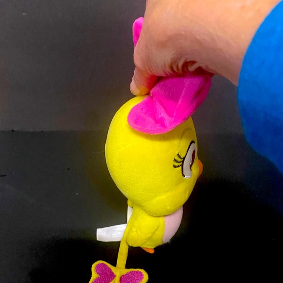 Rare Find Disney Store Cuckoo Loca Yellow Bird Plush Minnie Mouse Pink Bow - Picture 4 of 7